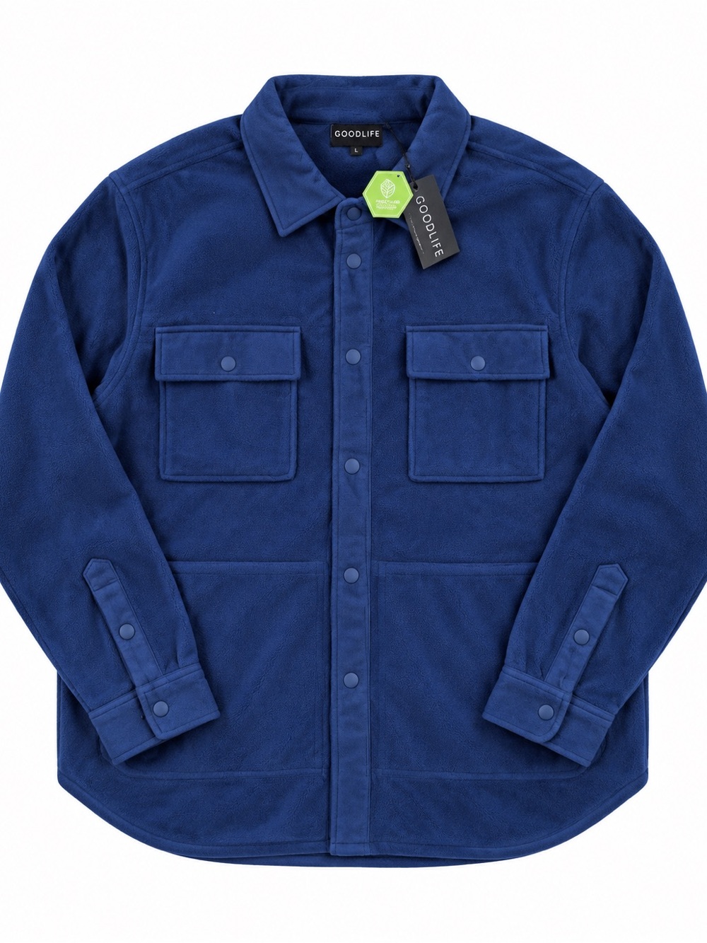 Goodlife Men’s Navy Blue Fleece Shirt-Jacket